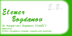 elemer bogdanov business card